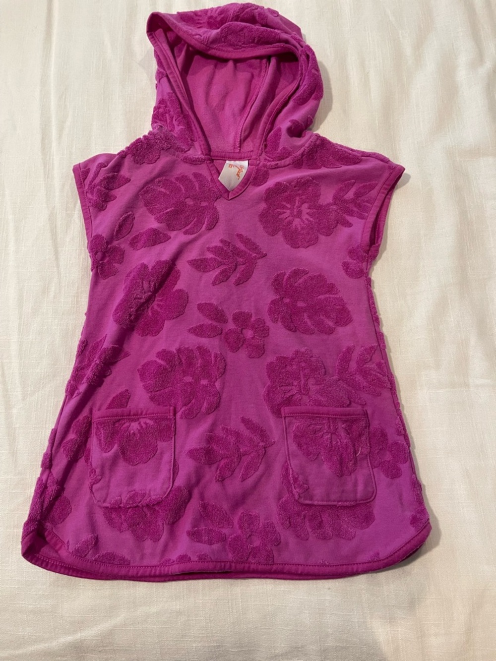 Cat & Jack Girls' Hooded Terry Tunic - Fuchsia